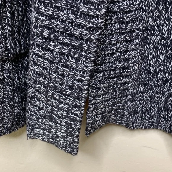 STYLE & CO Cardigan Duster Sweater Black White Marled Toggle Buttons Large - Picture 7 of 12